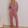 Cozy Haven High Waist Vintage Wash Knit Pants in Sangria Image - 1