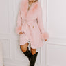 Cozy Elegance Tweed Knit Coat In Pink Image - 1
