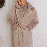 Warm Embrace Plush Coat In Taupe Image - 1