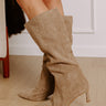 The Sadie Faux Suede Boot in Taupe Image - 1
