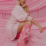 The Dolly Faux Leather Cowboy Boot in Pink Image - 1