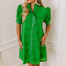 Sunday Brunch Embroidered Mini Dress in Kelly Green Image - 1