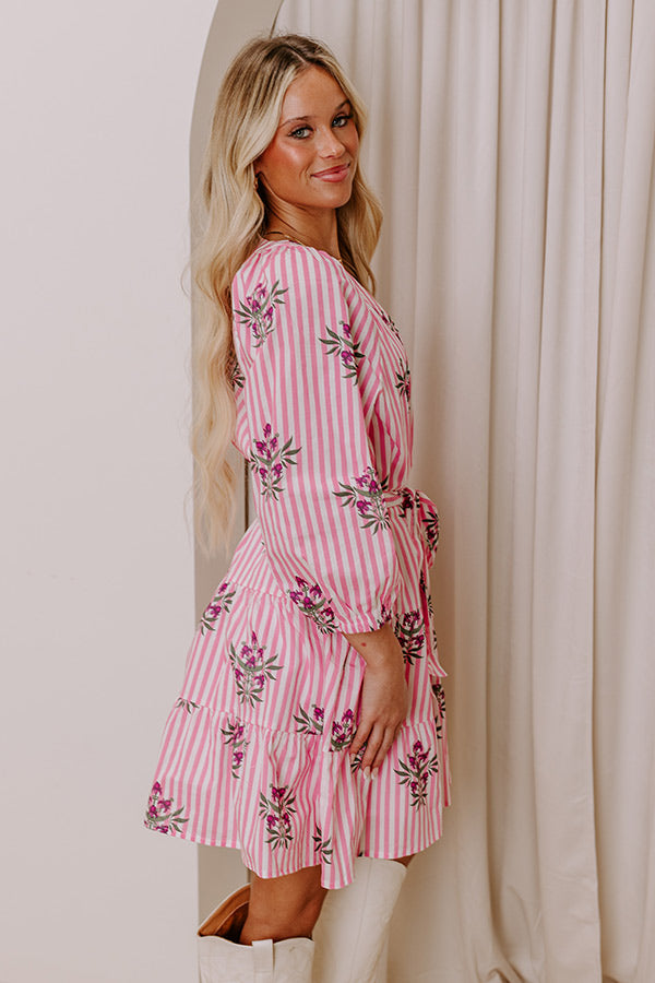 Kind Glance Stripe Mini Dress in Pink Image - 5