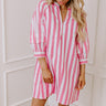 Sippin' Rose Stripe Mini Dress Image - 1