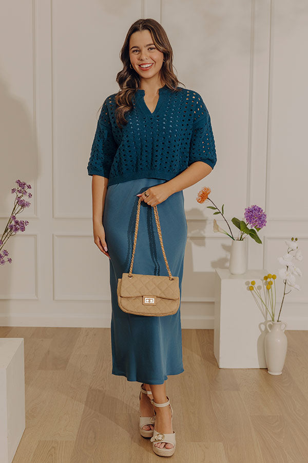 Bistro Cutie Satin Midi Dress Set Image - 1