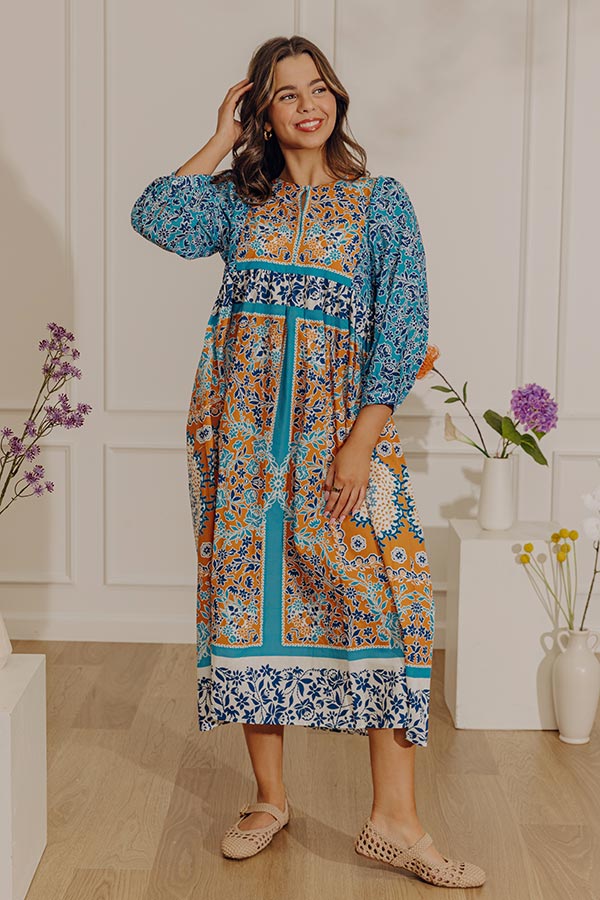 Feeling Boho Floral Midi Dress Image - 1