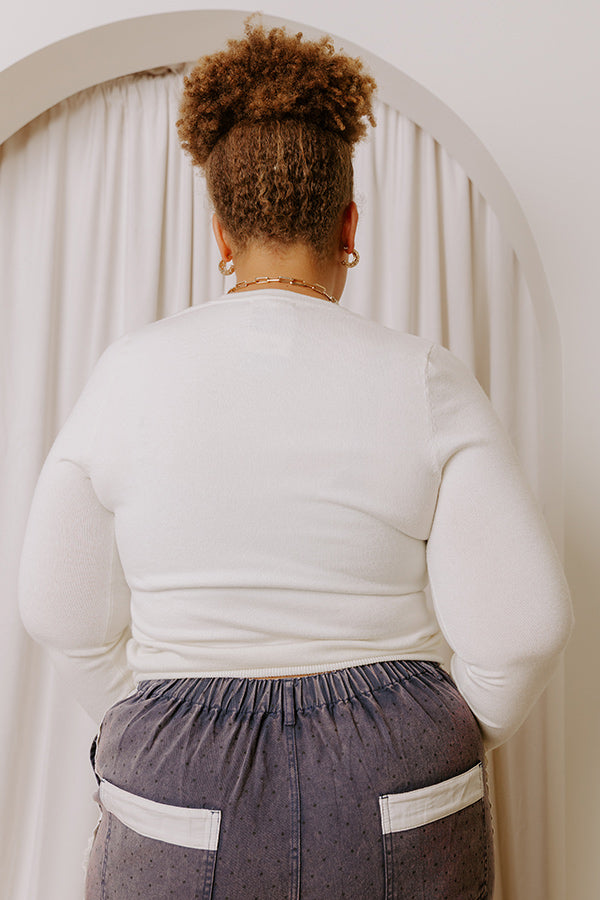 Breezy Chic Knit Sweater Top in Ivory Curves Image - 3