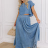 Farmers Market Stroll High Waist Chambray Midi Skirt Image - 1