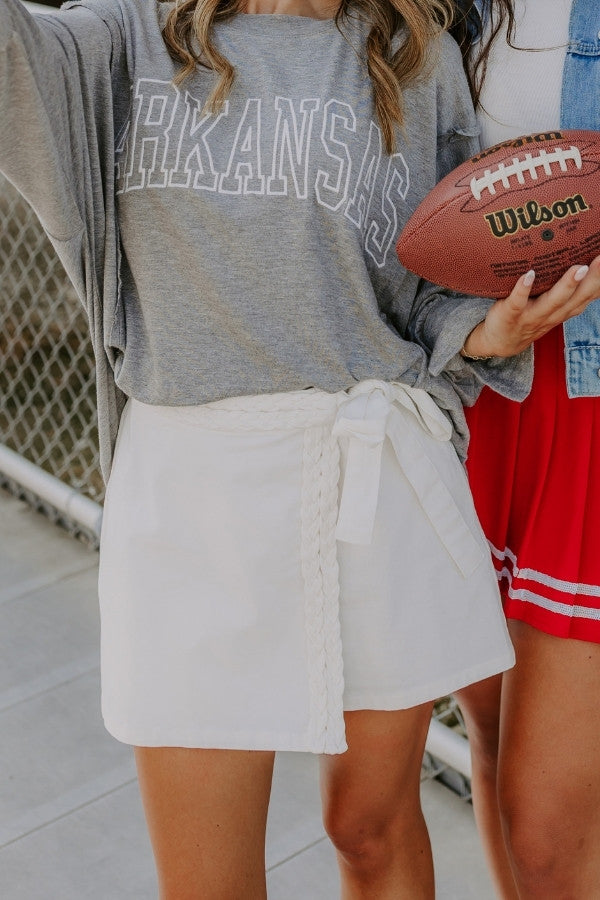 The Ariel High Waist Skort in Ivory Image - 1