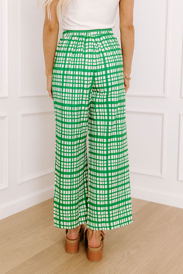 The Madison High Waist Plaid Pants in Green – Impressions Online