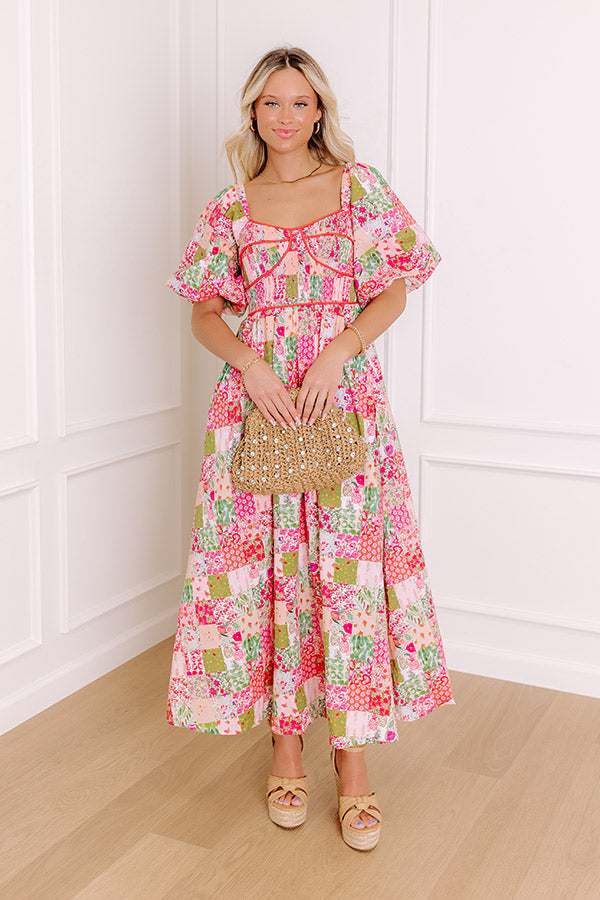 Chateau Lovely Floral Smocked Midi Dress – Impressions Online Boutique