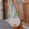 Alise Faux Leather Woven Crossbody in Cream Image - 1