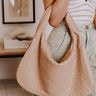 Victoria Faux Leather Woven Tote in Iced Latte Image - 1