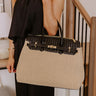Bertha Woven Tote in Black Image - 1