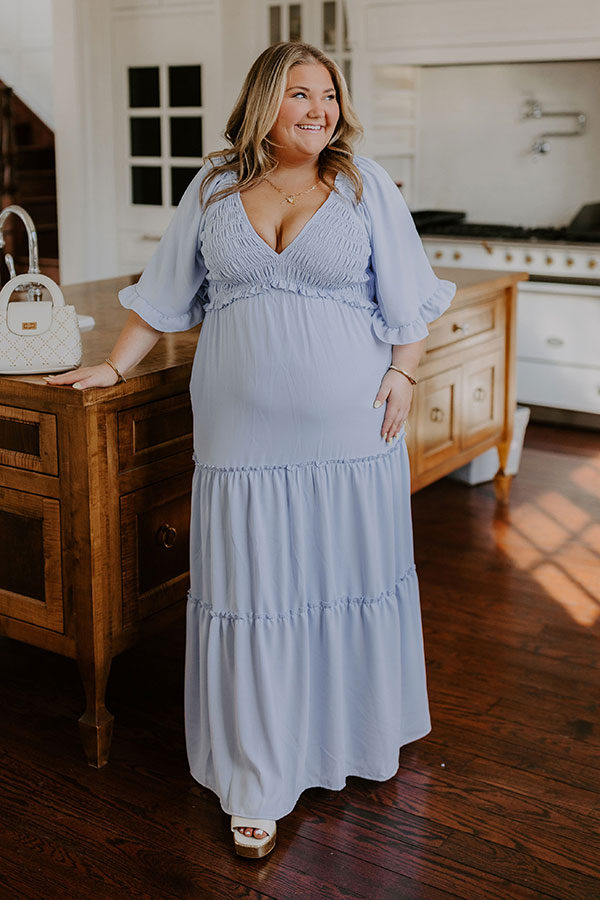 Charming Glance Tiered Maxi Dress in Sky Blue Curves – Impressions ...