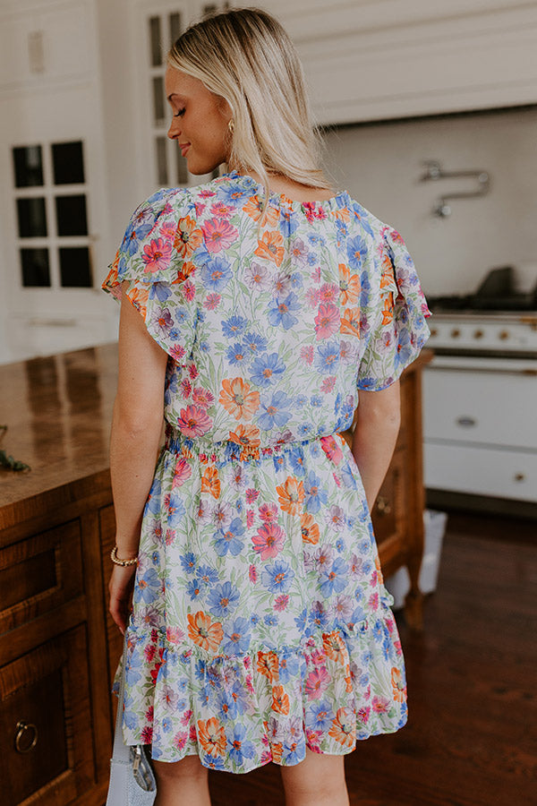Pure Heart Floral Mini Dress in Blue – Impressions Online Boutique