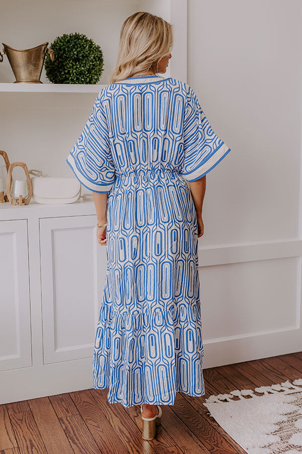 Art Gallery Social Midi Dress in Blue Image - 5