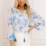 Garden Serenade Floral Top in Blue Image - 1