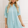 Social Club Chic Pleated Mini Dress in Seaglass Image - 1