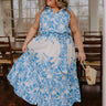 Tea Garden Stroll Floral Midi Dress Curves Image - 1