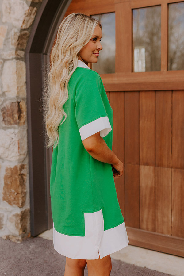 Country Club Brunch Mini Dress in Kelly Green - Main Image