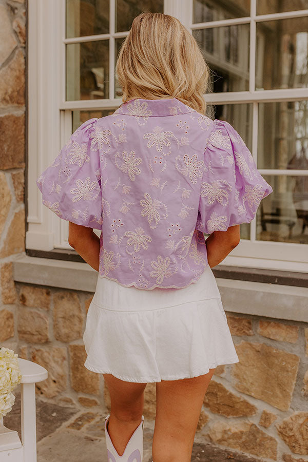 Blushing Babe Eyelet Tie Top main image 1