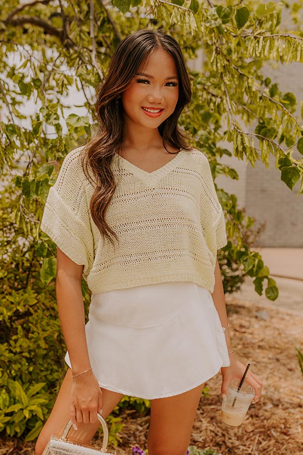 Sorbet On The Patio Knit Top in Light Lime Punch Image - 2