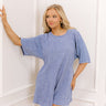 Casual Convo Vintage Wash Romper in Periwinkle Image - 1