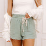 The Riley High Waist Frayed Shorts in Sage Image - 1