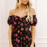 Romance In The Air Floral Romper in Black Image - 1