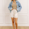 The Eliza High Waist Linen-Blend Shorts Image - 1