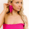 Vacay Bound Beaded Earrings in Hot Pink Image - 1