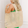 Beachy Vibes Raffia Crochet Tote in Natural Image - 1