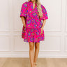 Charmed Feeling Floral Mini Dress in Hot Pink Image - 1