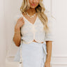 Charming Moment Knit Crop Top in Sky Blue Image - 1