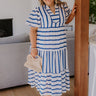 Favorite Story Line Stripe Maxi Dress in Navy Curves Image - 1