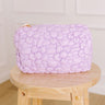 The Flora Puffer Cosmetic Bag in Dusty Purple Image 1