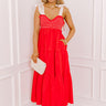 Favorite Love Story Smocked Midi in Red Image 1