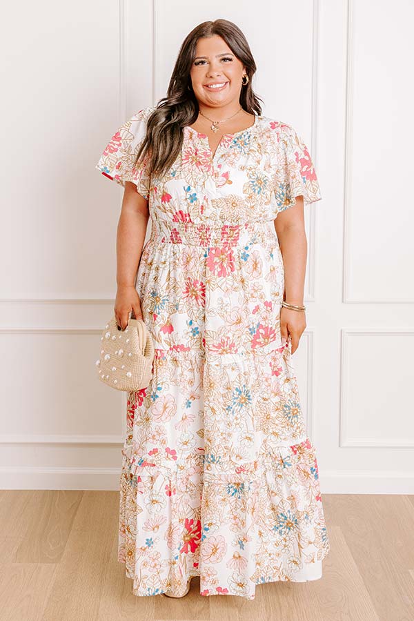 Polished Perfection Floral Maxi Dress in White Curves – Impressions ...