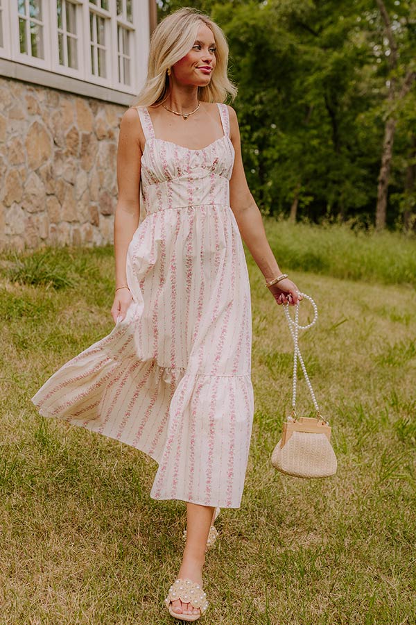Countryside Cutie Floral Midi Dress in Pink Image - 1