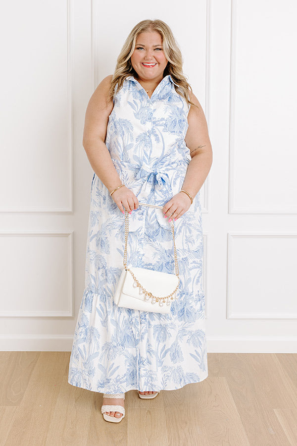 Boardwalk Stroll Floral Maxi Dress in Sky Blue Curves – Impressions ...