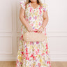 Gleaming Smile Floral Smocked Midi Dress in Blush Curves Image 1