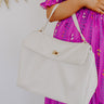 NYC Chic Faux Leather Tote in Ivory Image 1