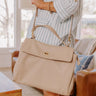 NYC Chic Faux Leather Tote in Iced Latte Image 1