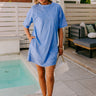 Block Party Ready Vintage Wash T-Shirt Mini Dress in Blue Image - 1