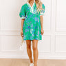 Sunday Chic Floral Mini Dress in Kelly Green Image 1