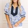 Sonoma Charm Floral Top in Sky Blue Image 1