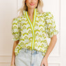 Popular Song Floral Top in Lime Image 1