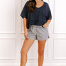 Picnic Ready Midrise Gingham Shorts in Navy Image - 1