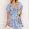 Floral Haven Mini Dress in Sky Blue Image 1